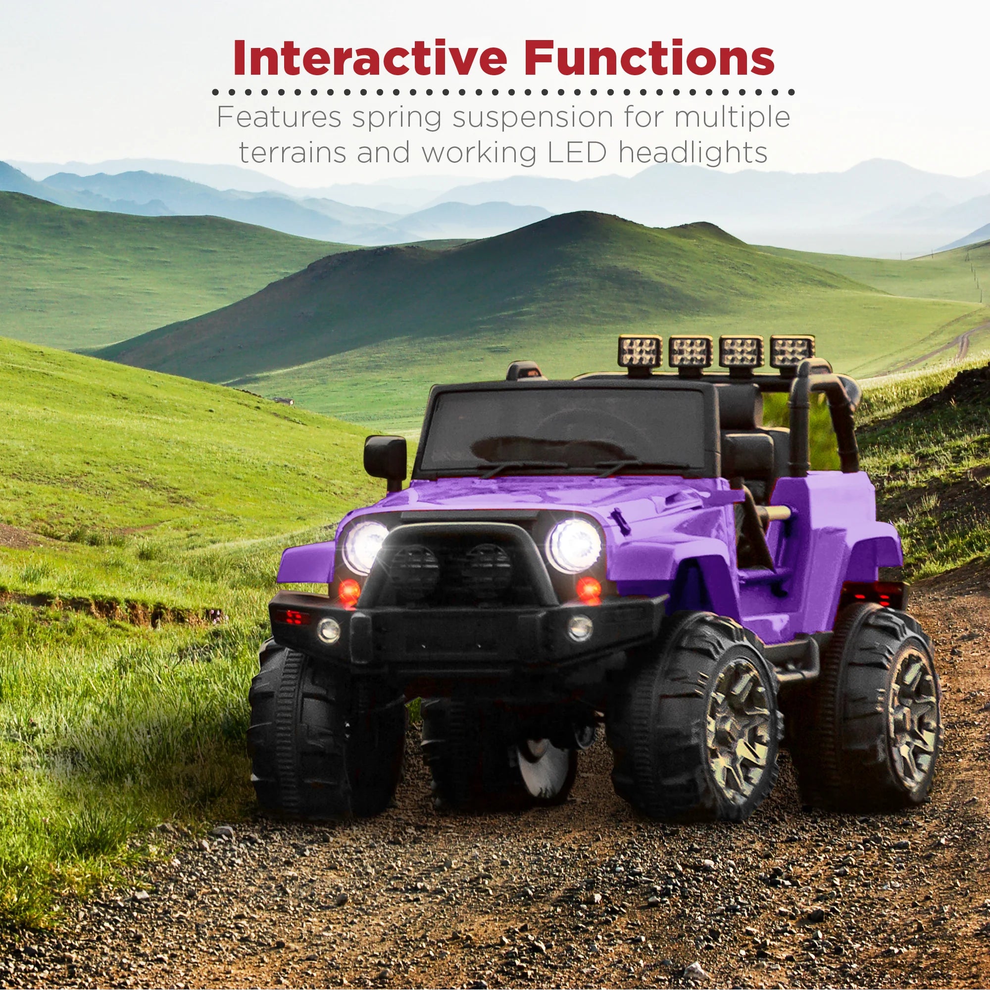 Jumbo 12V Kids Electric Ride on Car with Parent Remote, Seat Harness