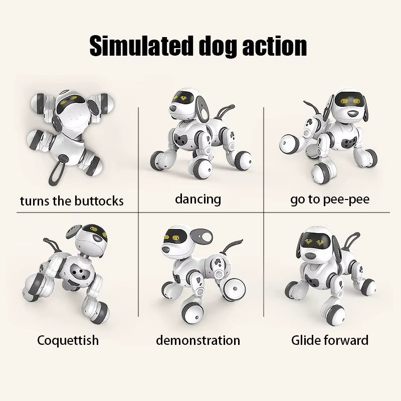 Funny RC Robot Electronic Dog Stunt Dog Voice Command Touch-Sense Music Song Robot Dog for Boys Girls Children'S Toys 18011