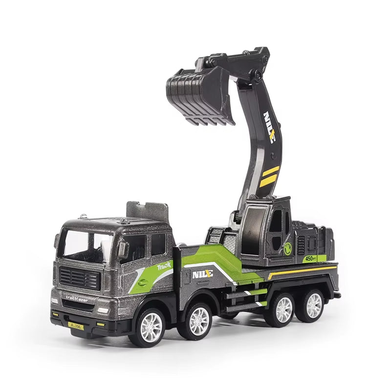 Alloy Engineering Vehicle Toy Models 1:50 Simulated Alloy Excavator, Bulldozer, Road Roller, Crane Boys' Engineering Vehicle Toy