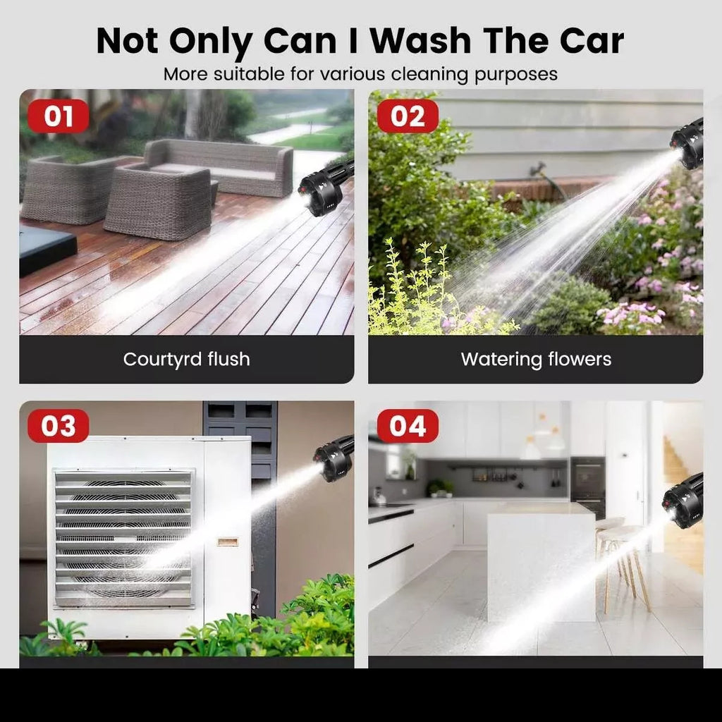 Portable Cordless Car Pressure Washer Water High Jet Wash Cleaner Gun And 2 Battery