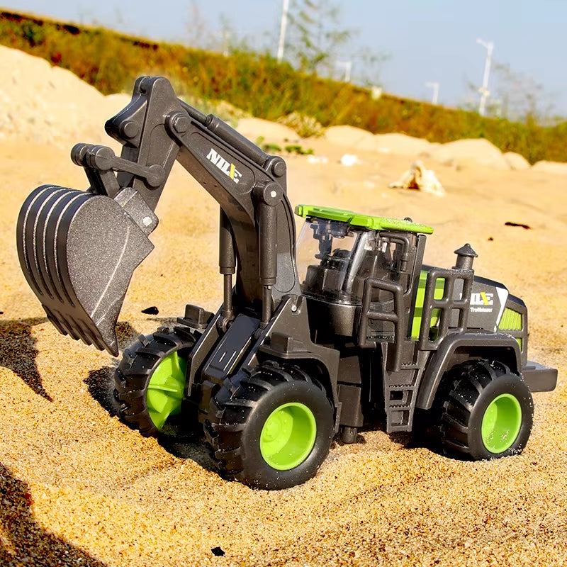 Alloy Engineering Vehicle Toy Models 1:50 Simulated Alloy Excavator, Bulldozer, Road Roller, Crane Boys' Engineering Vehicle Toy