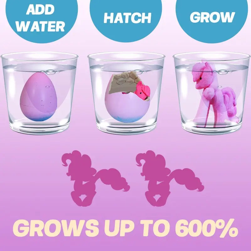 6 Pack Hatching Growing Unicorn Eggs Rainbow Colorful Eggs with 6 Unique Unicorns for Safe Fun & Magical Transformation - Perfect for Christmas & Birthday Gifts