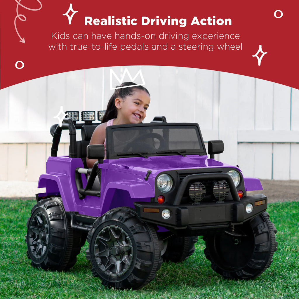 Jumbo 12V Kids Electric Ride on Car with Parent Remote, Seat Harness