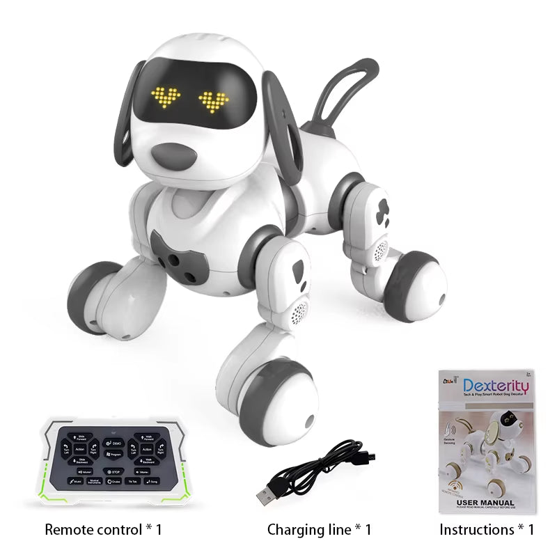 Funny RC Robot Electronic Dog Stunt Dog Voice Command Touch-Sense Music Song Robot Dog for Boys Girls Children'S Toys 18011