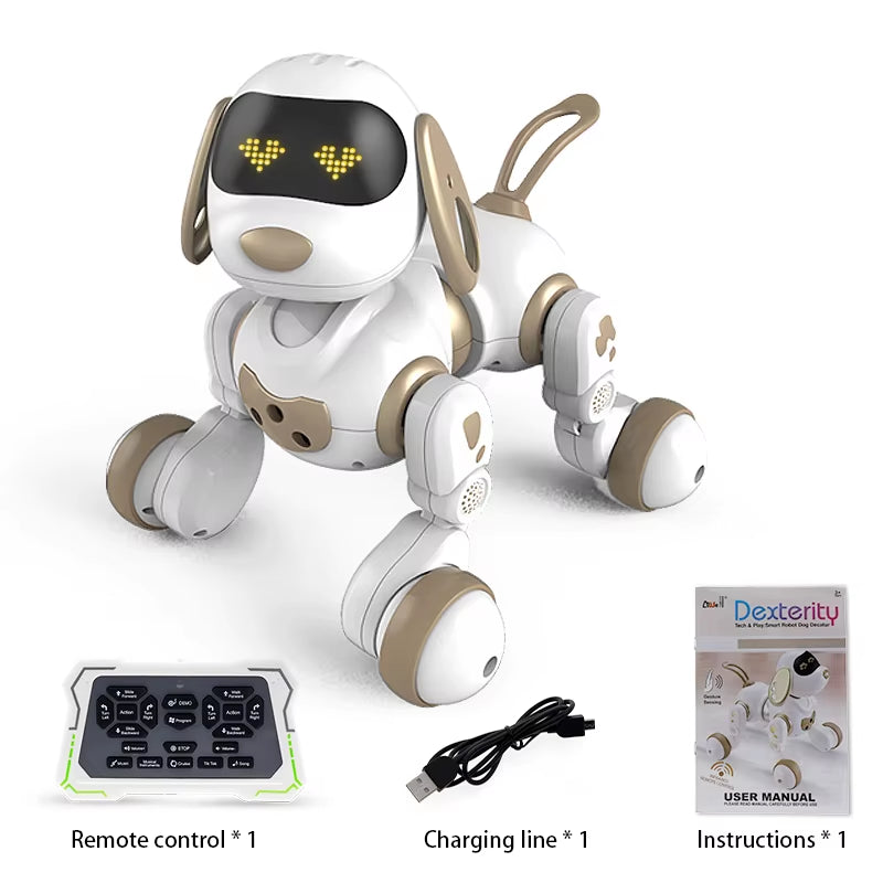 Funny RC Robot Electronic Dog Stunt Dog Voice Command Touch-Sense Music Song Robot Dog for Boys Girls Children'S Toys 18011