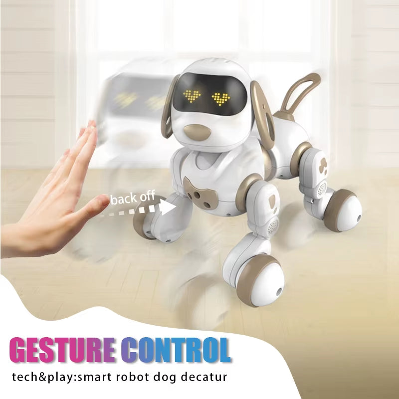 Funny RC Robot Electronic Dog Stunt Dog Voice Command Touch-Sense Music Song Robot Dog for Boys Girls Children'S Toys 18011