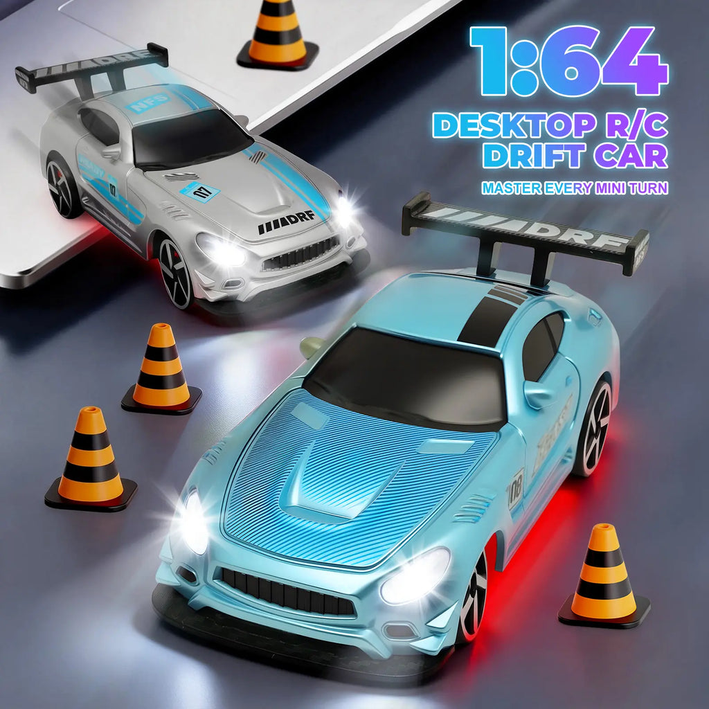 2026 Wintek 1:64 Mini Drift RC Car – Adult Desktop Racing Toy, App-Controlled RC with LED Lights & Adjustable Speed, Cool Gift for Boyfriend & Men