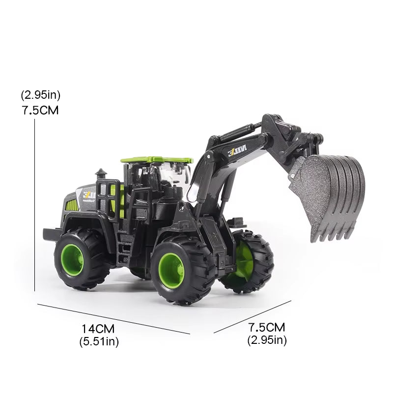 Alloy Engineering Vehicle Toy Models 1:50 Simulated Alloy Excavator, Bulldozer, Road Roller, Crane Boys' Engineering Vehicle Toy