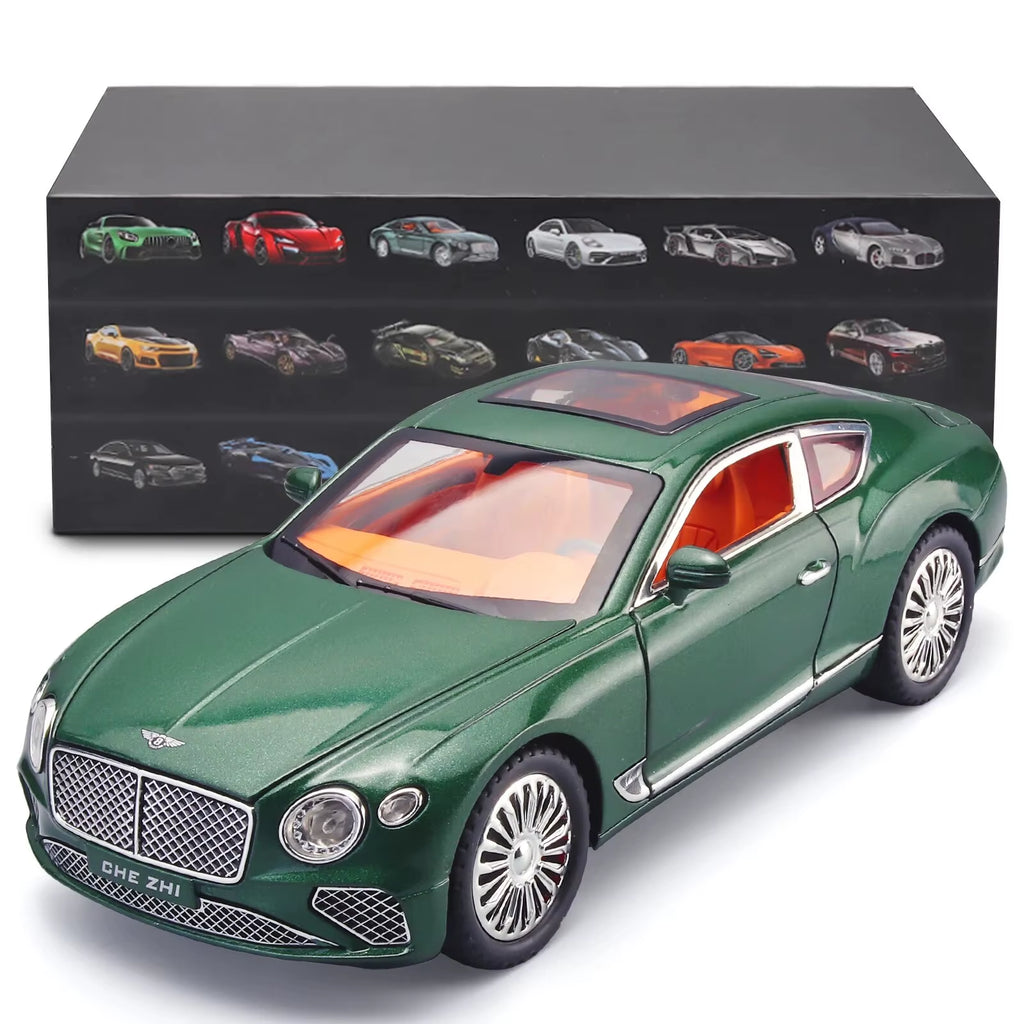 1:24 Continental GT Model Car Alloy Diecast Toy Car Collectible Pull Back Toy Vehicles With(Black)