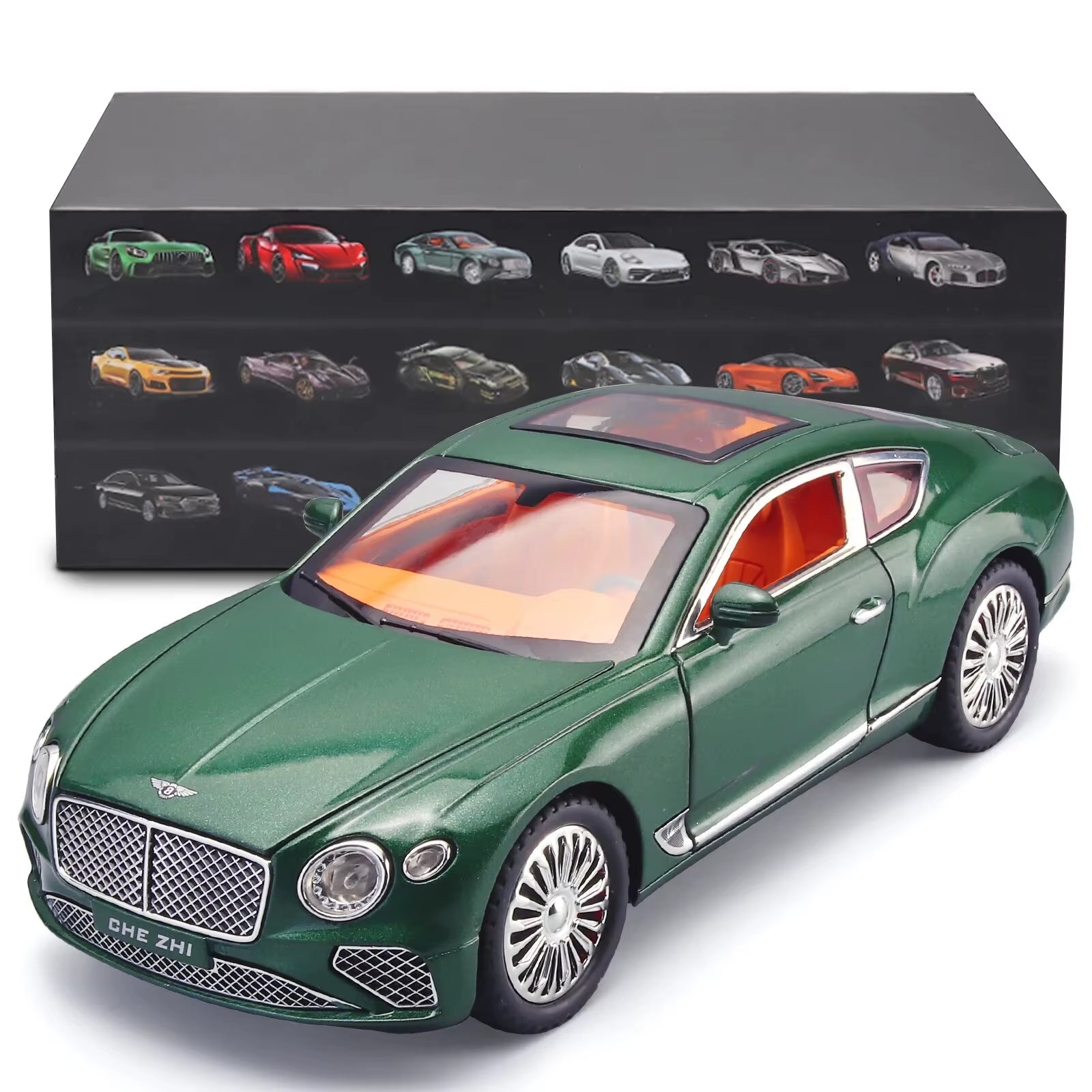 1:24 Continental GT Model Car Alloy Diecast Toy Car Collectible Pull Back Toy Vehicles With(Black)