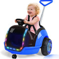 ANPABO 3-In-1 Electric Push Ride on Car, 12V Kids Ride on Toy W/Remote Control, 360° Spin, 5-Point Safety Belt, Colorful LED Light, Music Player, Push Car for Toddler